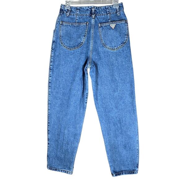 Vintage Guess Jeans Womens 6 Pleated Tapered High Rise Made USA 80s Cotton Denim - Picture 7 of 11